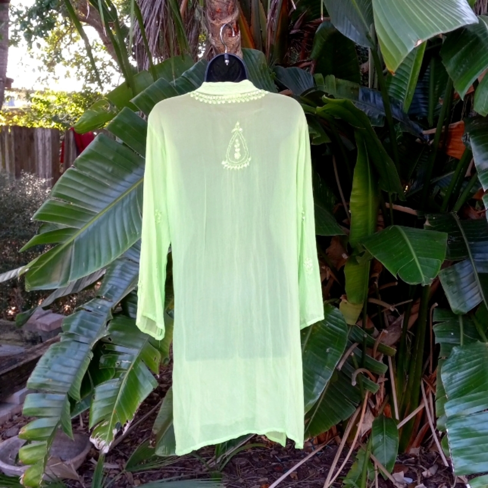 Sequin Silk Bathing Tunic Top - image 7